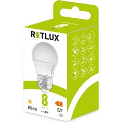 RETLUX RLL 441 G45 E27 miniG 8W WW LED žárovka baňka
