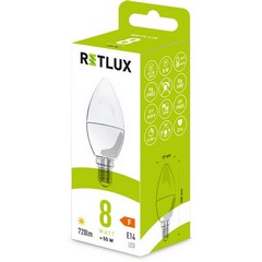 RETLUX RLL 429 C37 E14 candle 8W WW LED žárovka svíčka